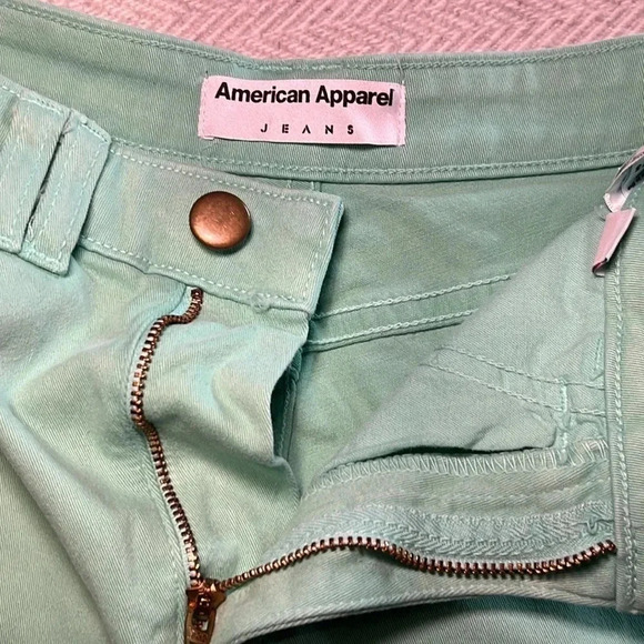American Apparel Green Cotton Stretch Shorts. Size 24/25. Made  in USA. - Picture 8 of 10